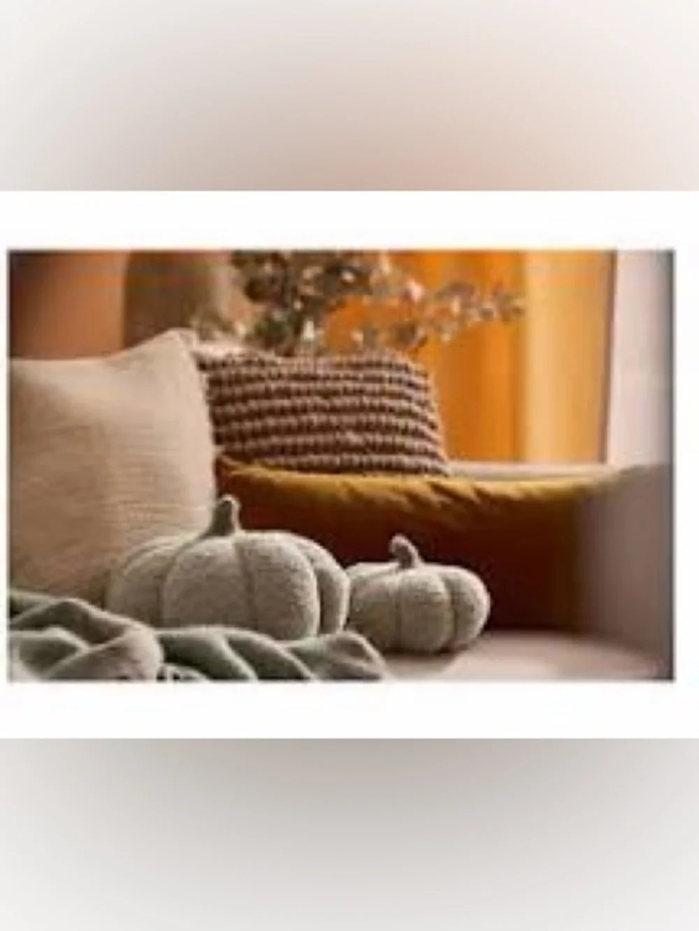 2 Piece Grey Pumpkin Soft Throw Pillows or Table Decor